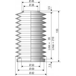 1176 SI Soufflet D 38 et 69mm Long 39 à 210mm