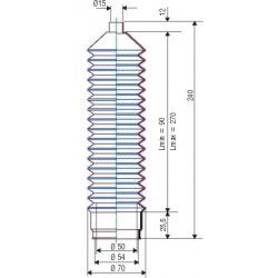 3031 NBR Soufflet D 15mm et D 54mm Lmin 90 mm Lmax 270mm