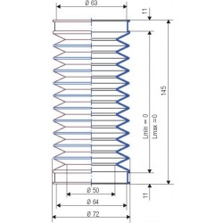 3068 T Soufflet D 63mm et 64 mm Long 45 à 110 mm