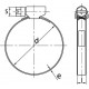 plan Collier de serrage diamètre 10 à 16mm inox