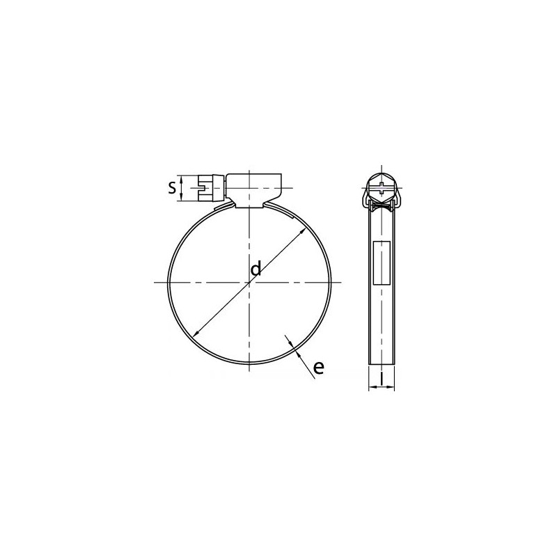 Collier de serrage inox à vis tangente 20x32mm - larg.12mm - La