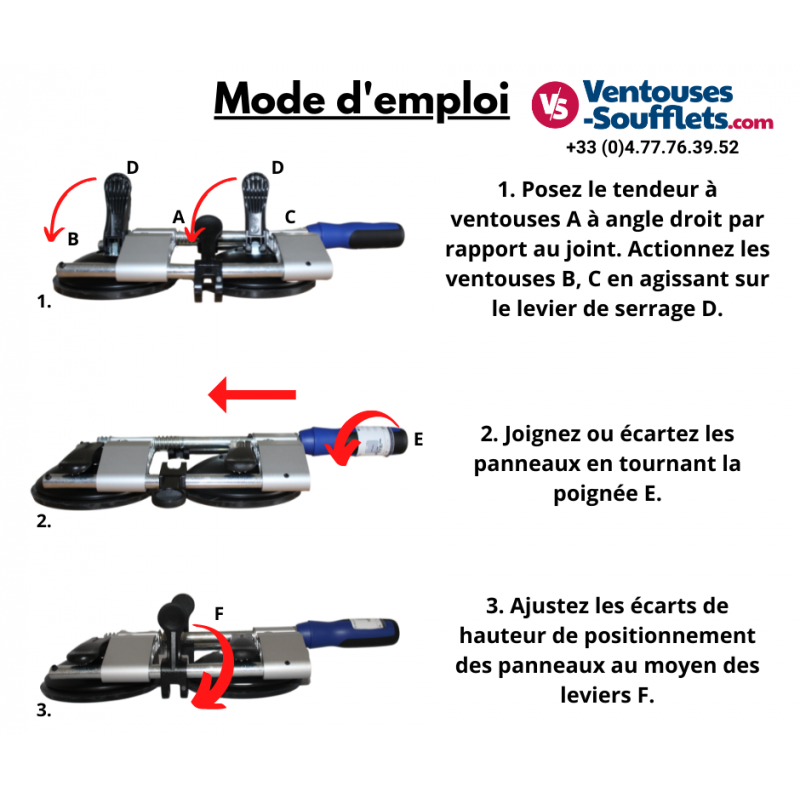 Ventouse à pompe 120 kg - BOHLE - Vitrerie Miroiterie Agathoise