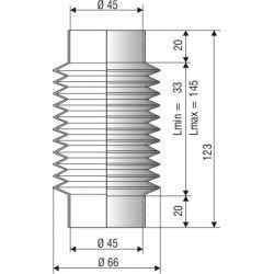 1202 NBR Soufflet D 45mm Long 33 à 145 mm