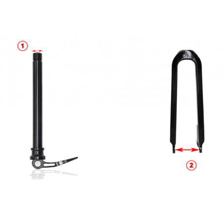 Broche Axe Traversant Vélo 135mm X 10mm - Alliage Noir - Pour Moyeu Arrière De Roue
