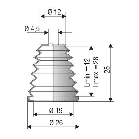 Soufflet protection 4.5mm et 19mm