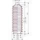 3036 NBR Soufflet D 14mm et D 40 Lmin70 Lmax 200