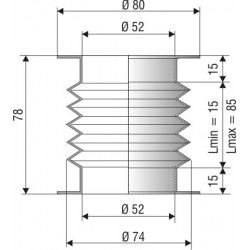 1191 NBR Soufflet D 52mm Long 15 à 85mm