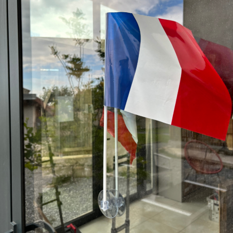 MINI DRAPEAU FRANCAIS A VENTOUSE