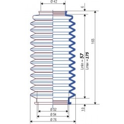 3008 NBR Soufflet D 42mm et 54mm Long fixe 165 mm