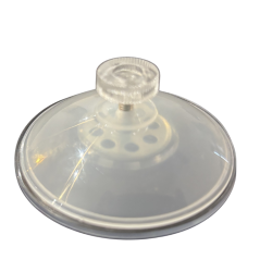 ventouse 62mm transparente tige M4 renforcée 14mm avec capot et écrou transparent
