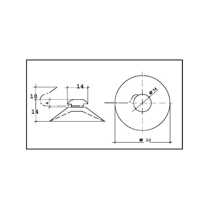 Ventouse 30mm crochet métal
