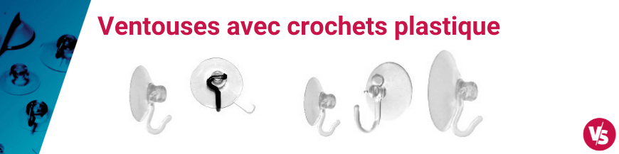 Ventouses avec crochets plastique